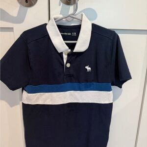 abercrombie kids Navy Polo with White Collar and Blue & White Stripes